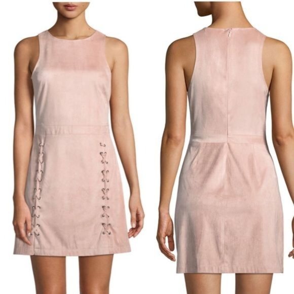 cupcakes & cashmere Dresses & Skirts - Cupcakes and Cashmere Dalton Lace Up faux suede Mini dress size Small NWT